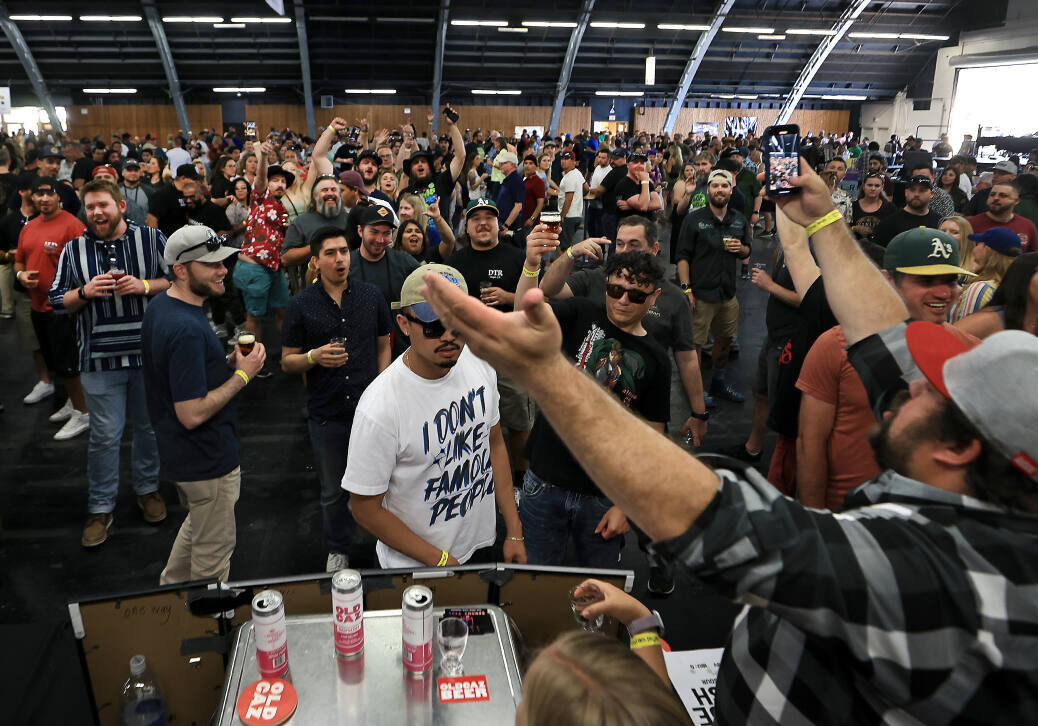 Beer on ice,Saturday, April 9, 2022 during the Battle of The Brews at the Sonoma County Fairgrounds in Santa Rosa. (Kent Porter / The Press Democrat) 2022